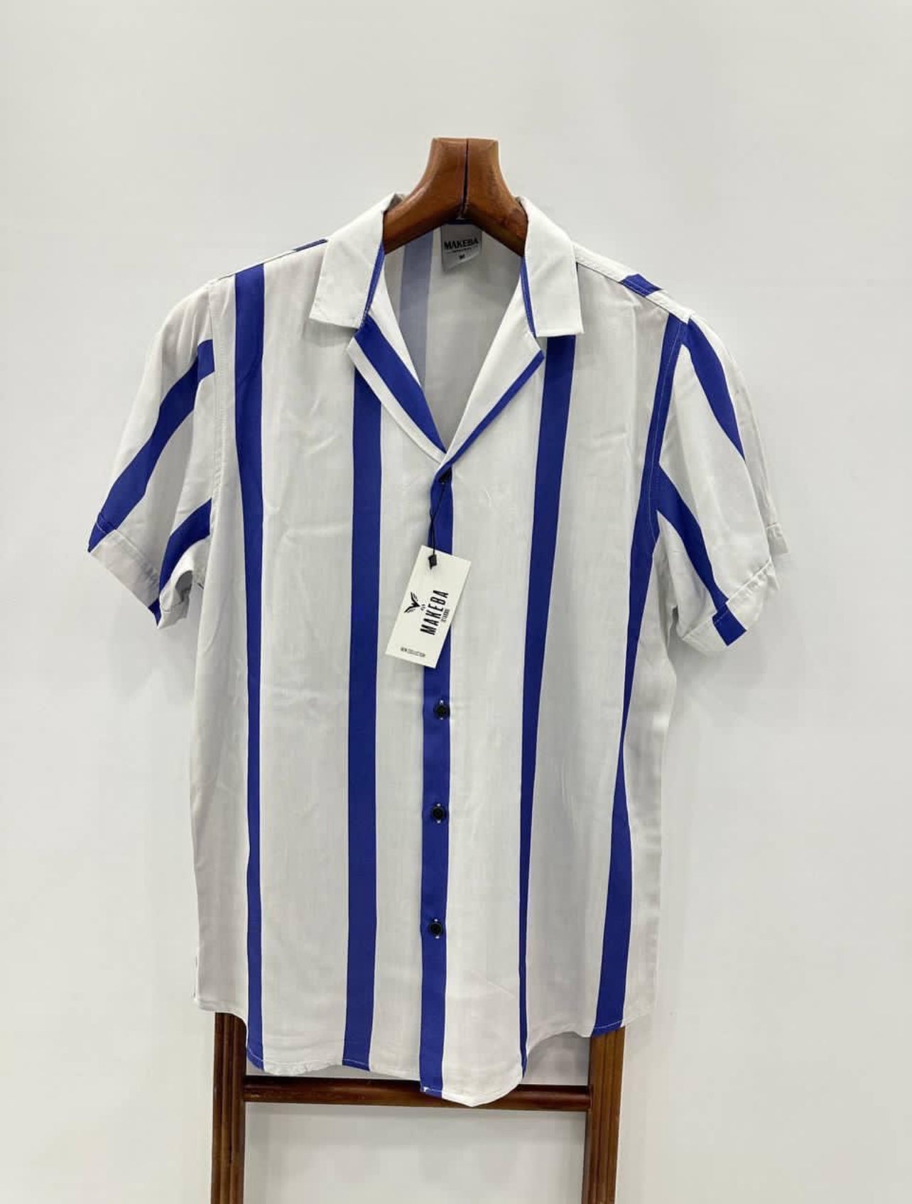 Makeba Men's Stripe Short Sleeve Shirt
