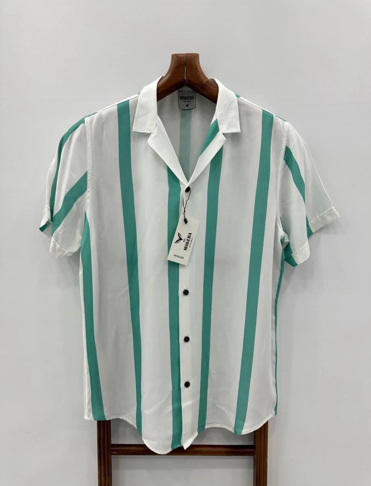 Makeba Men's Stripe Short Sleeve Shirt