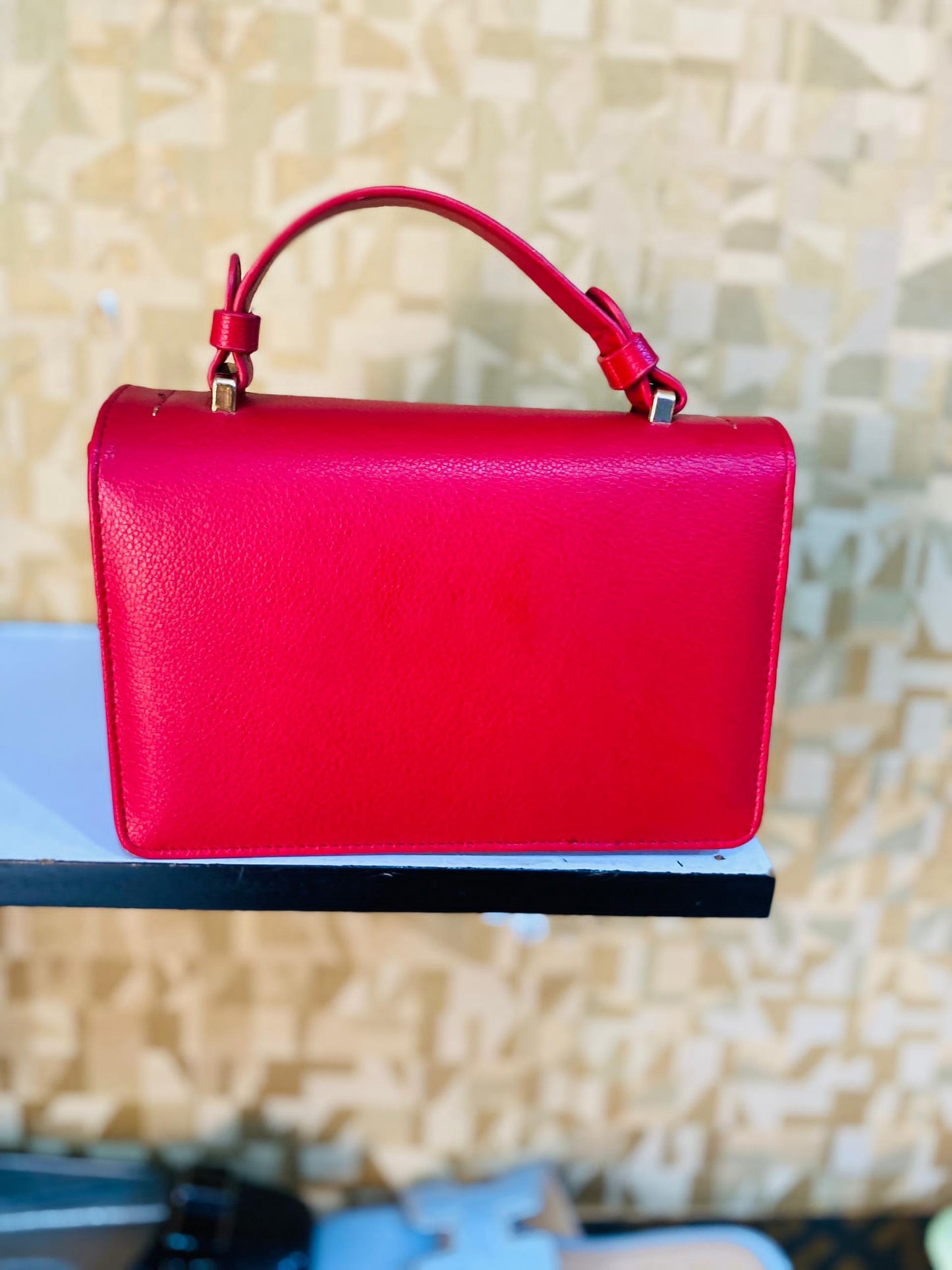 Elegant Red Leather Handbag