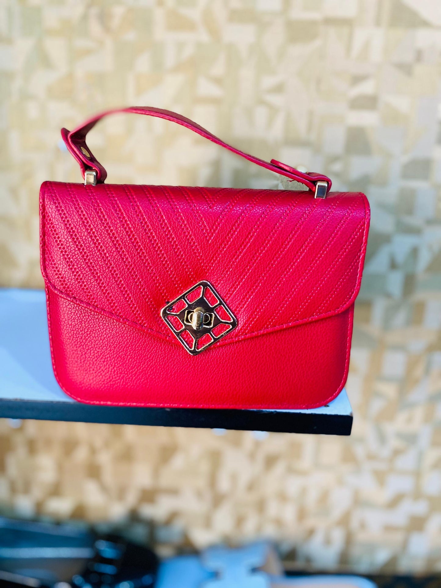 Luxury Red Quilted Handbag