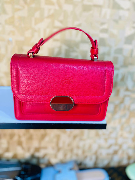 Elegant Red Leather Handbag