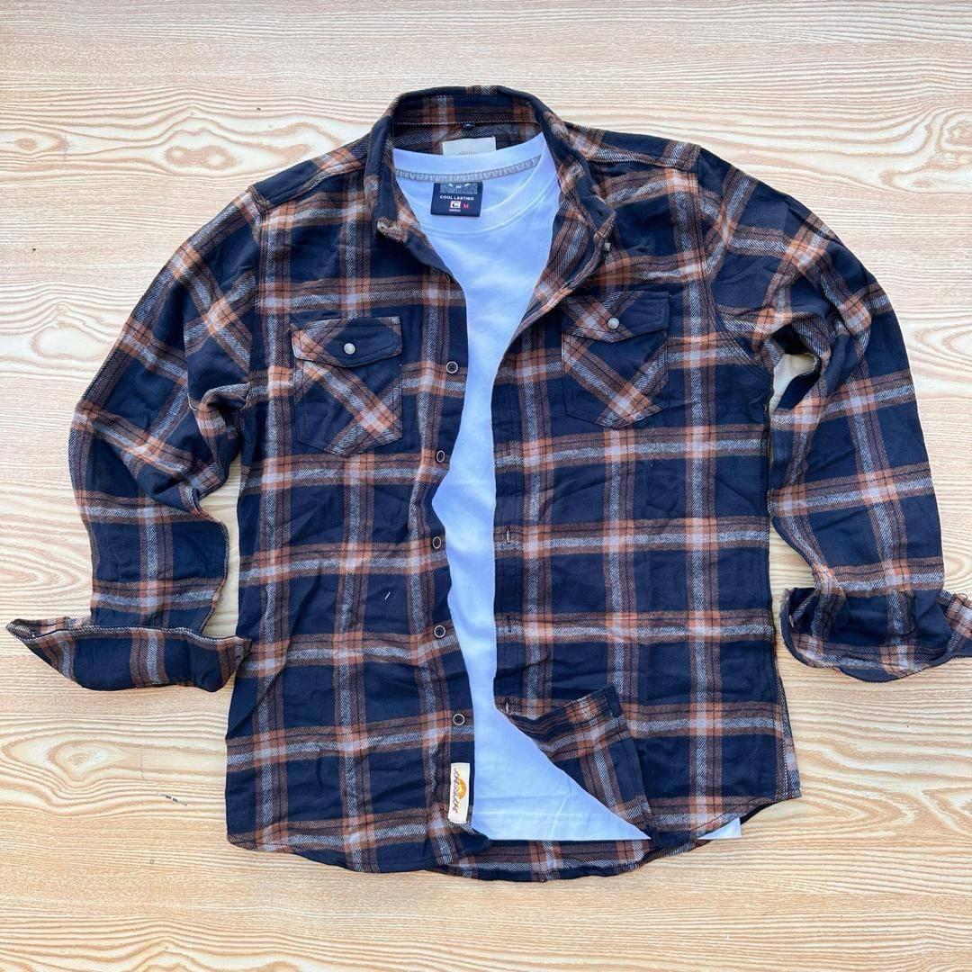 Classic Black & White Plaid Flannel Shirt