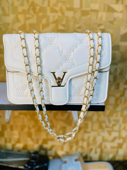 Luxury White Quilted Chain Bag