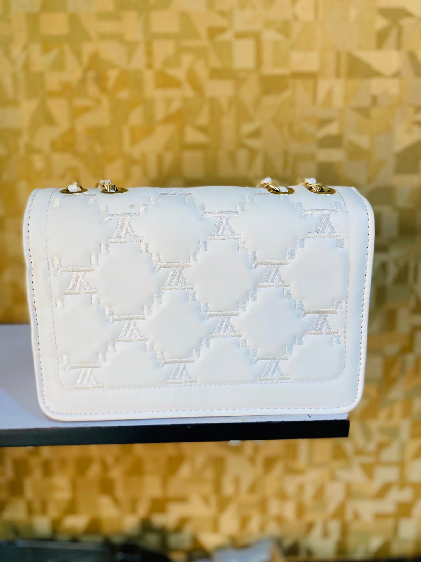 Luxury White Quilted Chain Bag